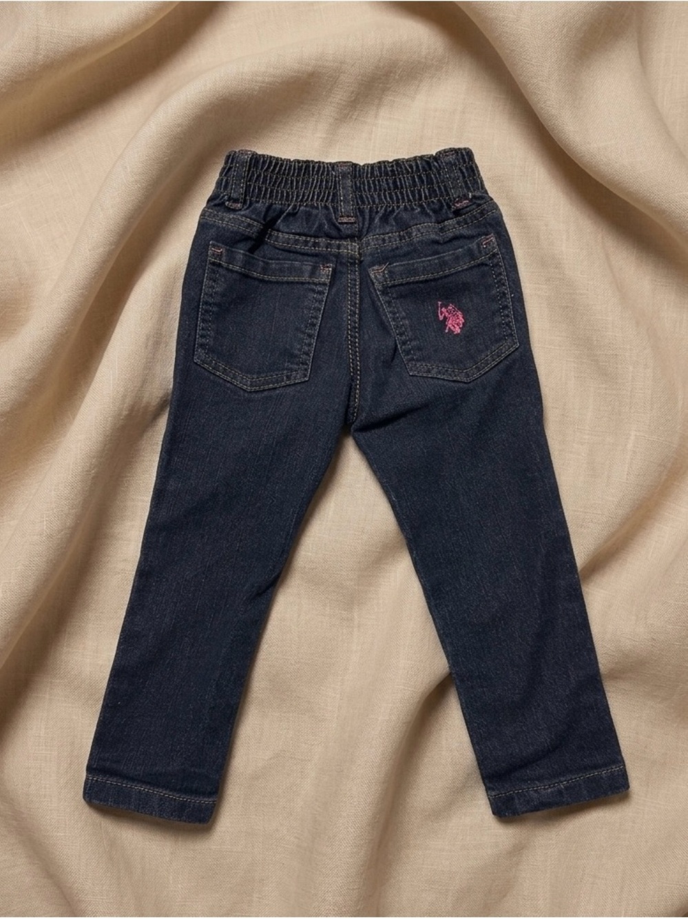 🌟 U.S. Polo Assn. Toddler Girls Dark Wash Stretch Jeans 2T Y2K Preppy Denim 🌟